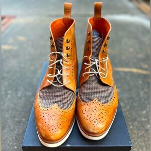 Rogue Sport Wingtip Boots – Cognac + Tweed